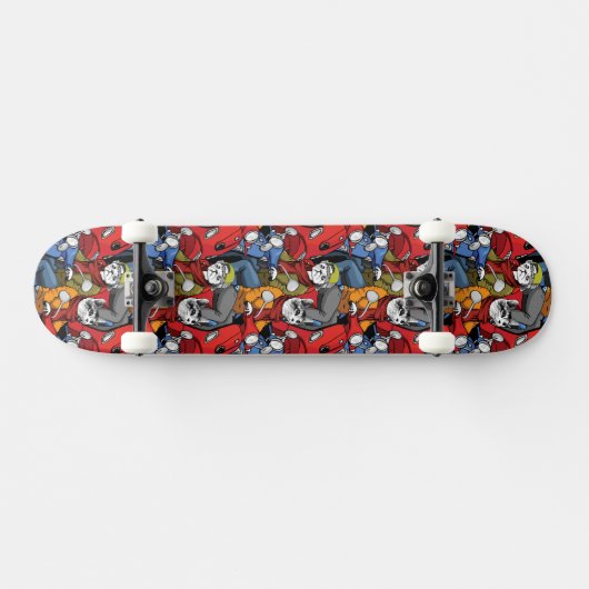 Cats & Dogs Scooter Pattern Persoonlijk Skateboard (Horizontaal)