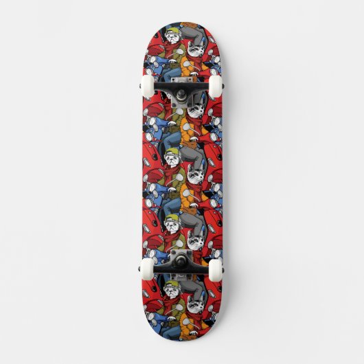 Cats & Dogs Scooter Pattern Persoonlijk Skateboard (Voorkant)