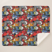 Cats & Dogs Scooter Pattern Sherpa Deken (Voorkant (horizontaal))