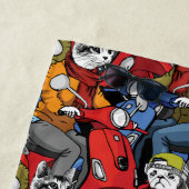 Cats & Dogs Scooter Pattern Strandlaken (In situ)