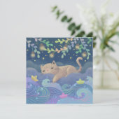 Cat's Dream Fantasy Illustration Kaart (Staand voorkant)