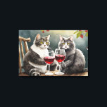 Cats Drinking Wine Stretched Canvas Print! Afdruk<br><div class="desc">Cats Are Drinking Wine Stretched Canvas Print!
By MammaBASIL.</div>