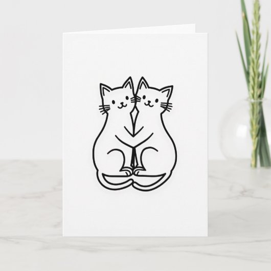 Cats Embrace Love Greeting Card Kaart (Voorkant)