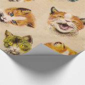CATS EN KITTENS Funny  Cat Portretten Cadeaupapier (Hoek)