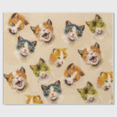 CATS EN KITTENS Funny  Cat Portretten Cadeaupapier (Vlak)