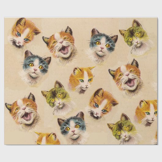 CATS EN KITTENS Funny  Cat Portretten Cadeaupapier (Vlak)