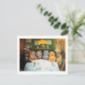 Cats Enjoying Cigars & Brandy, Louis Wain Briefkaart (Staand voorkant)