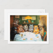 Cats Enjoying Cigars & Brandy, Louis Wain Briefkaart (Voorkant / Achterkant)