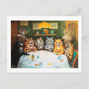 Cats Enjoying Cigars & Brandy, Louis Wain Briefkaart