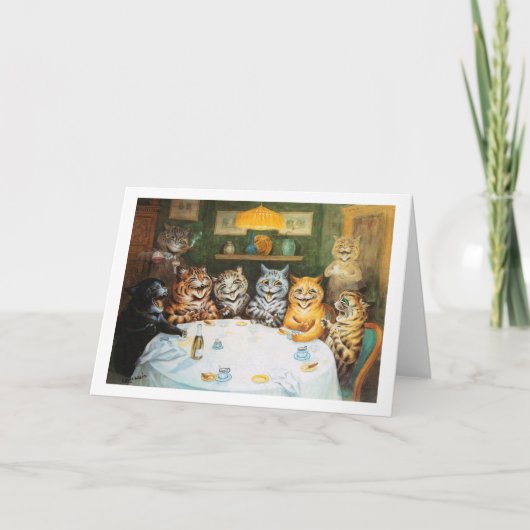 Cats Enjoying Cigars & Brandy, Louis Wain Kaart (Voorkant)