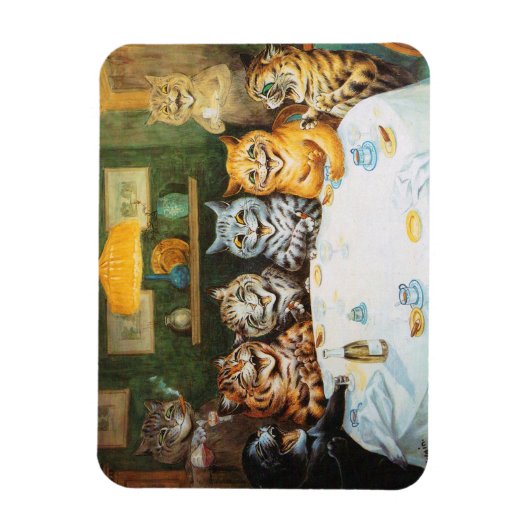 Cats Enjoying Cigars & Brandy, Louis Wain Magneet (Verticaal)