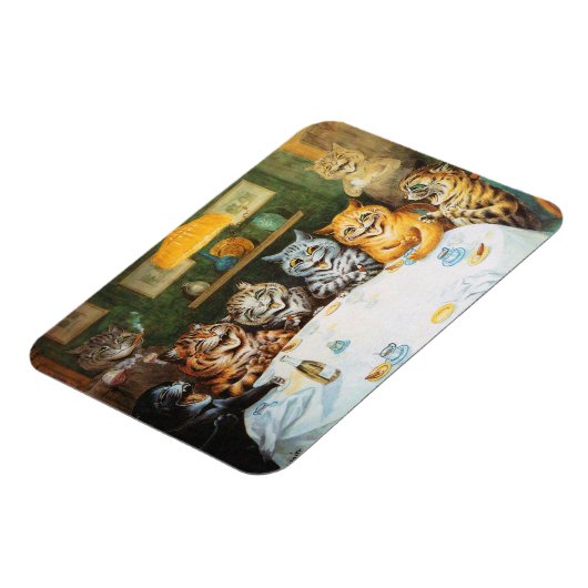 Cats Enjoying Cigars & Brandy, Louis Wain Magneet (Linkerzijde)