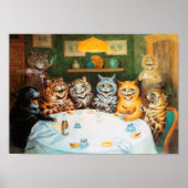 Cats Enjoying Cigars & Brandy, Louis Wain Poster (Voorkant)