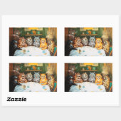 Cats Enjoying Cigars & Brandy, Louis Wain Rechthoekige Sticker (Vel)