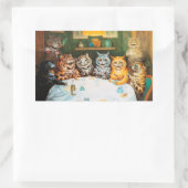 Cats Enjoying Cigars & Brandy, Louis Wain Rechthoekige Sticker (Tas)