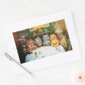 Cats Enjoying Cigars & Brandy, Louis Wain Rechthoekige Sticker (Envelop)