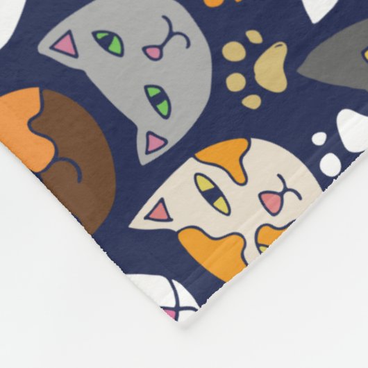 Cats Everywhere Cat Person Fleece Deken (Hoek)