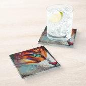 Cat's Eye Design Glazen Onderzetter (Schuin)