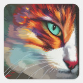 Cat's Eye Design Vierkante Sticker (Voorkant)
