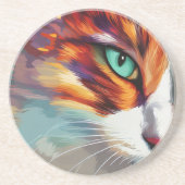 Cat's Eye Design Zandsteen Onderzetter (Voorkant)