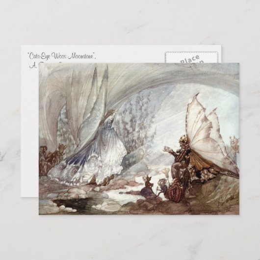 "Cats-Eye Woos Moonstone" Briefkaart (Voorkant / Achterkant)