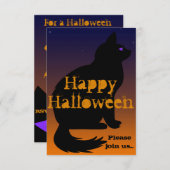 Cat's Eye's Halloween Invite Kaart (Voorkant / Achterkant)
