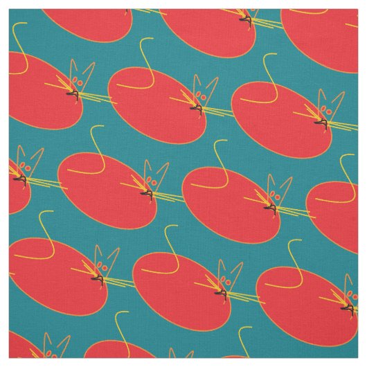 Cats Fabric Pattern Stof (Swatch)