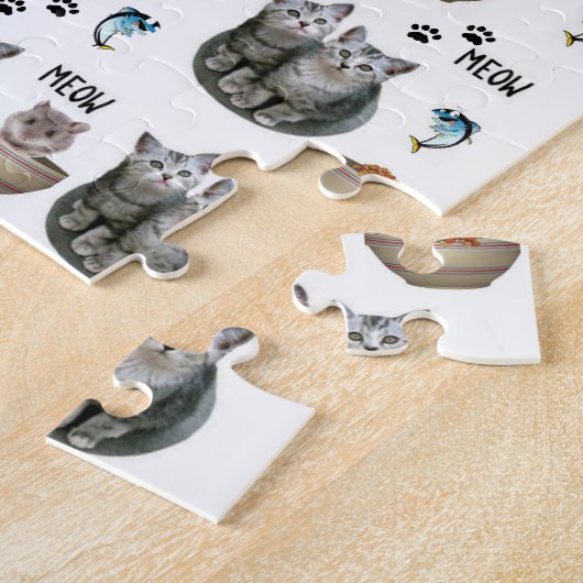 Cats Fish Jigzaag Puzzle Legpuzzel (Zijkant)