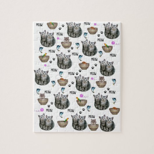 Cats Fish Jigzaag Puzzle Legpuzzel (Verticaal)