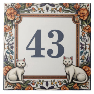 Cats Flowers Custom House Nummer Teken Plaque Bord Tegeltje