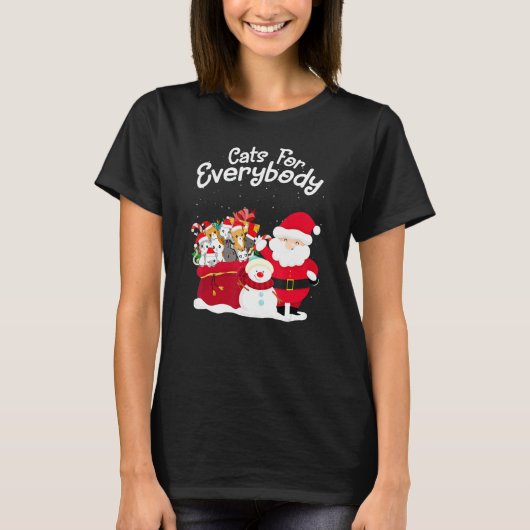 Cats For Everybody Cat Christmas Pajama Santa Ugly T-shirt (Voorkant)