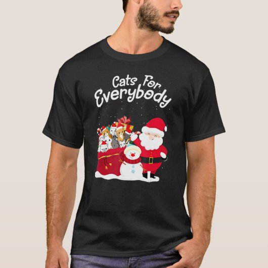 Cats For Everybody Cat Christmas Pajama Santa Ugly T-shirt (Voorkant)