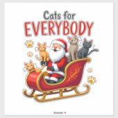 Cats For Everybody Cat Christmas Ugly Christmas Lo Sticker (Vel)