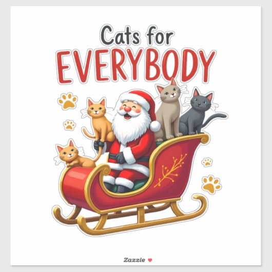 Cats For Everybody Cat Christmas Ugly Christmas Lo Sticker (Vel)