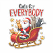 Cats For Everybody Cat Christmas Ugly Christmas Lo Sticker (Voorkant)