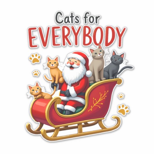 Cats For Everybody Cat Christmas Ugly Christmas Lo Sticker (Voorkant)