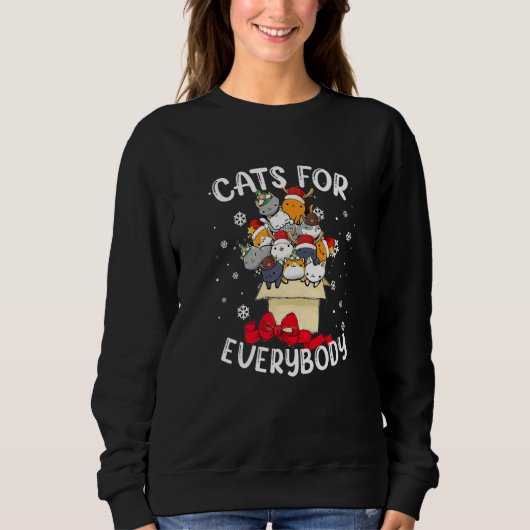 Cats For Everybody Cat Christmas Xmas Box Cat Wom Trui (Voorkant)