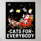 Cats For Everybody Christmas Cat Funny Xmas Cat Lo Poster (Voorkant)