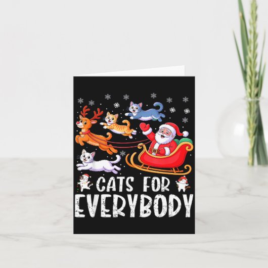 Cats For Everybody Christmas Cat Funny Xmas Men Wo Kaart (Voorkant)