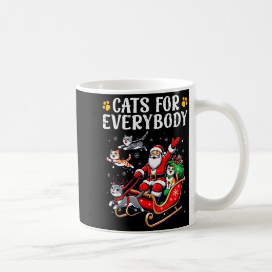Cats For Everybody Christmas Cat Funny Xmas Men Wo Koffiemok (Rechts)