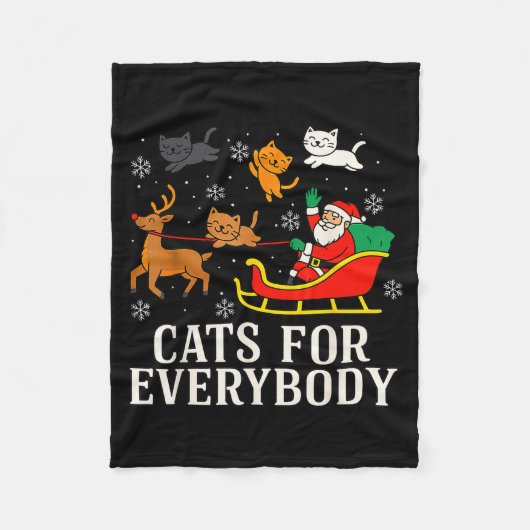 Cats For Everybody Christmas Cat Funny Xmas Women  Fleece Deken (Voorkant)