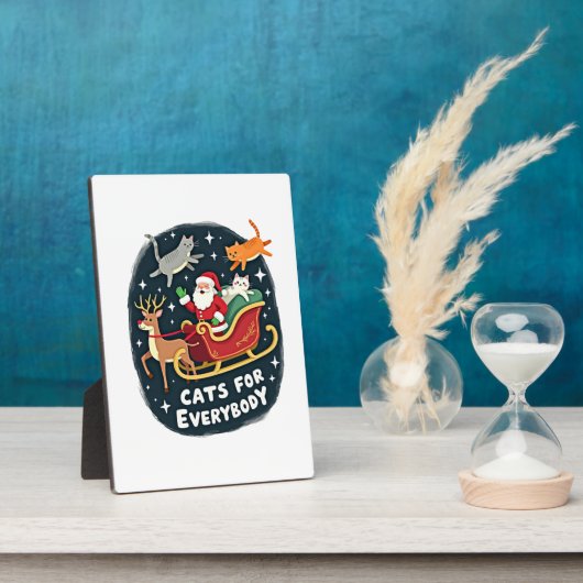 Cats For Everybody Christmas Cat Funny Xmas Women  Fotoplaat (Zijkant)