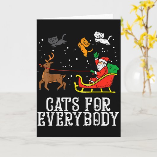 Cats For Everybody Christmas Cat Funny Xmas Women  Kaart (Gele Bloem)