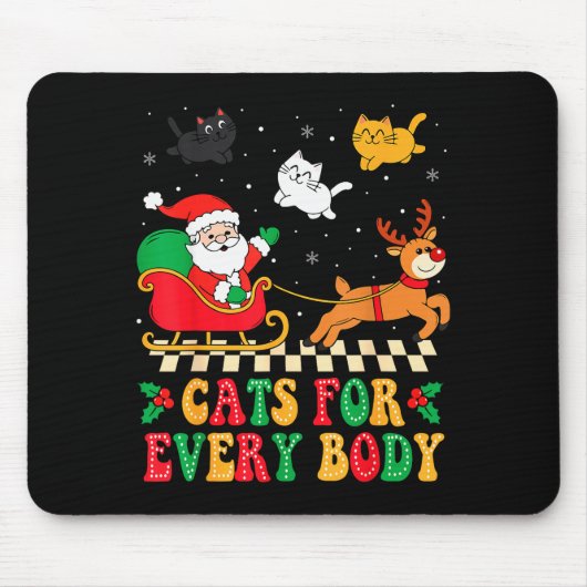 Cats For Everybody Christmas Cat Funny Xmas Women  Muismat (Voorkant)