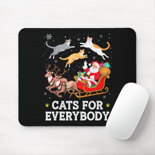 Cats For Everybody Christmas Cat Funny Xmas Women  Muismat (Met muis)