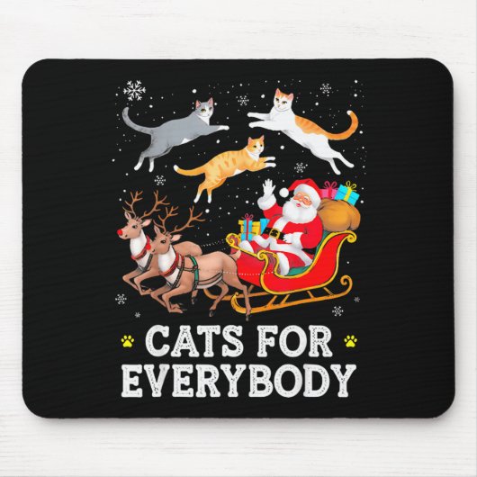 Cats For Everybody Christmas Cat Funny Xmas Women  Muismat (Voorkant)