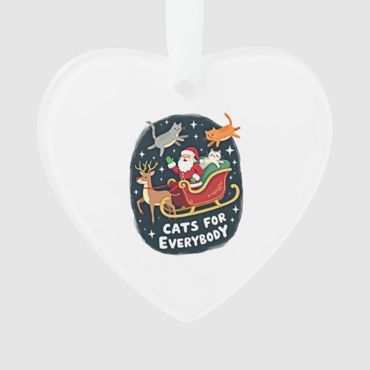 Cats For Everybody Christmas Cat Funny Xmas Women  Ornament (voorkant)