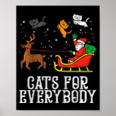 Cats For Everybody Christmas Cat Funny Xmas Women  Poster (Voorkant)