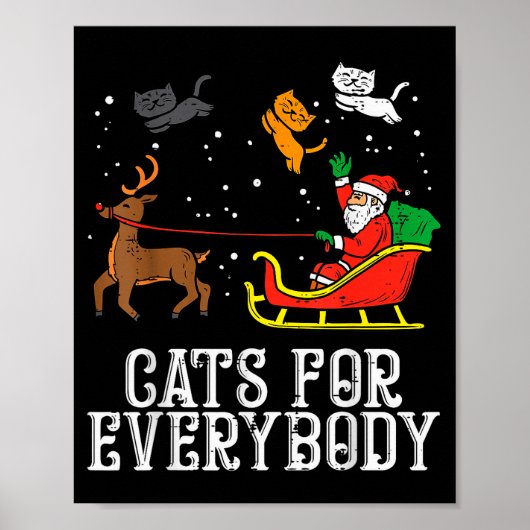 Cats For Everybody Christmas Cat Funny Xmas Women Poster (Voorkant)