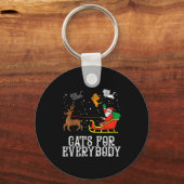 Cats For Everybody Christmas Cat Funny Xmas Women  Sleutelhanger (Voorkant)